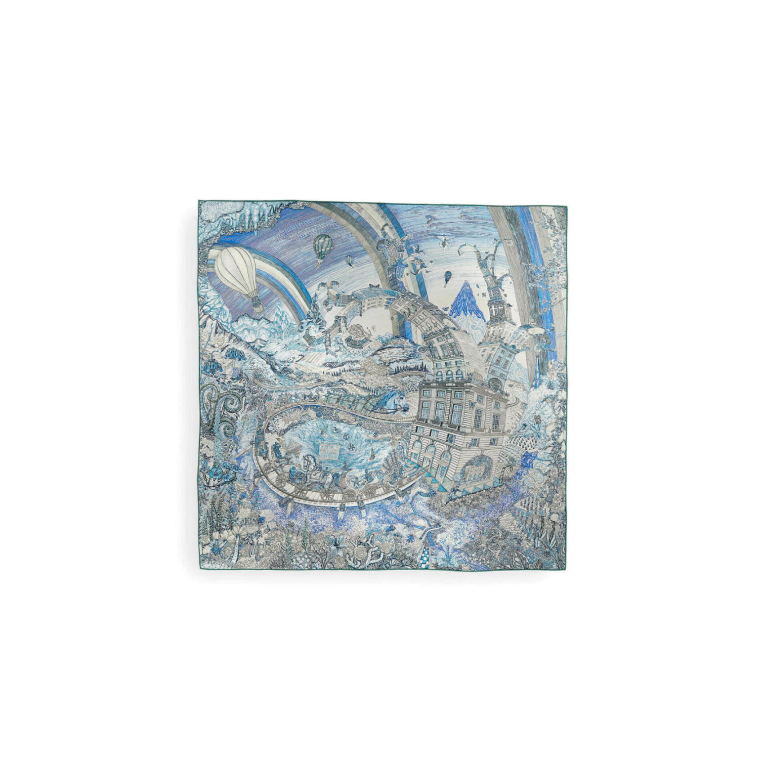 HERMES LES FOLIES DU FAUBOURG SCARF 90 H004147S 05 (88.5*88.5cm)